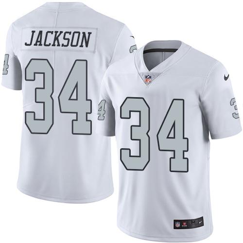 Nike Raiders #34 Bo Jackson White Youth Stitched NFL Limited Rush Jersey